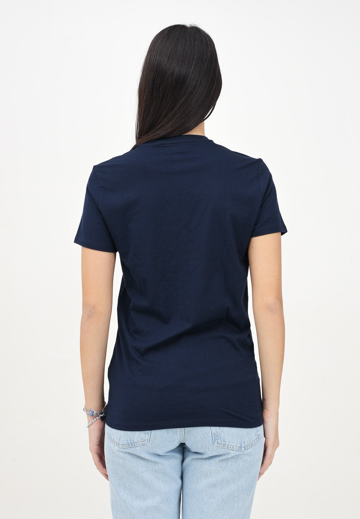LACOSTE T-shirt a manica corta blu per uomo e donna con patch logo TH6709 166 LACOSTE 