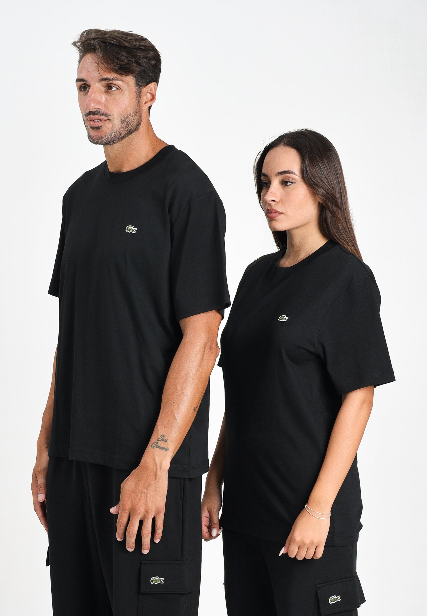 LACOSTE T-shirt a manica corta nera per uomo e donna con logo TH7318 031 LACOSTE 