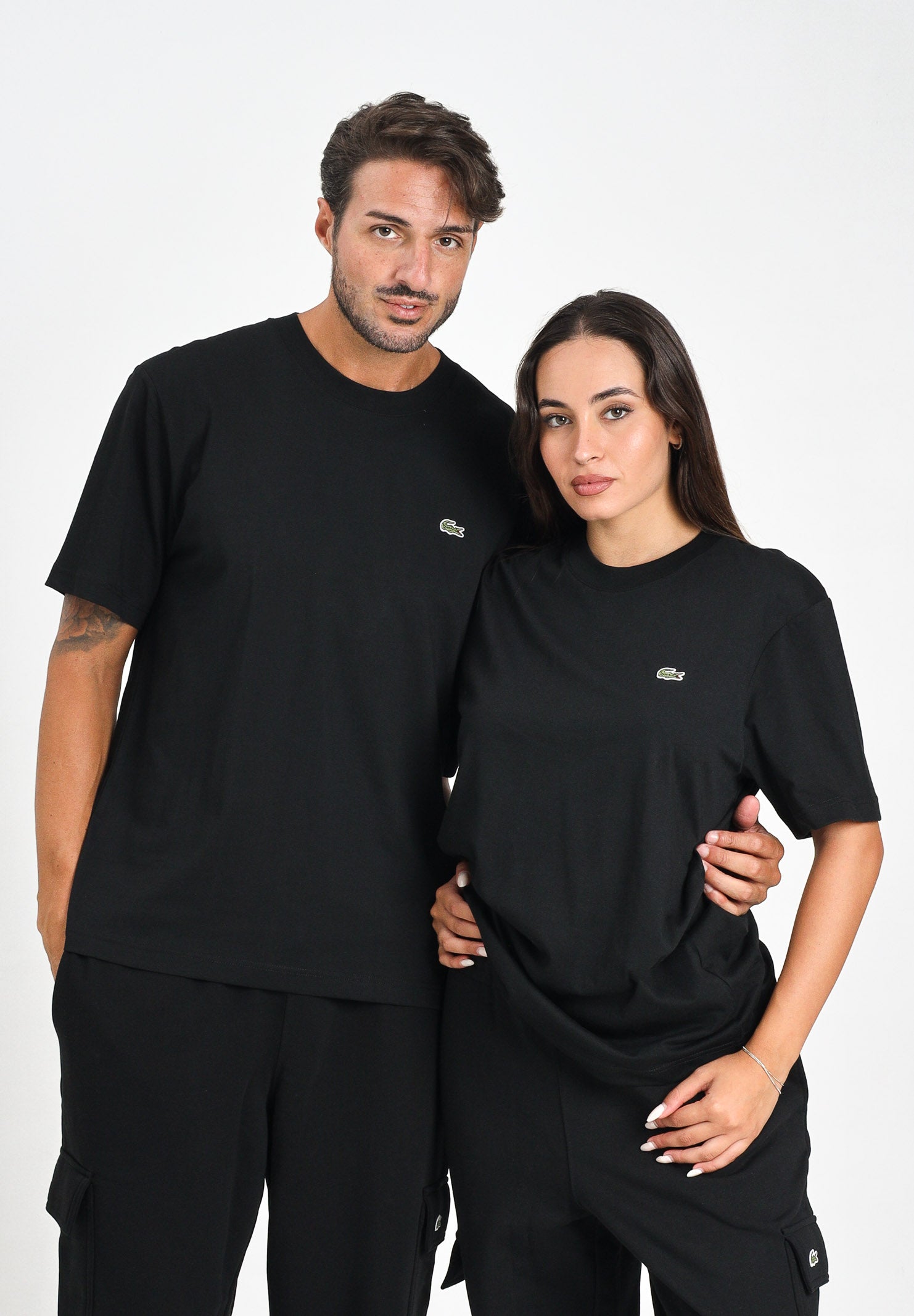 LACOSTE T-shirt a manica corta nera per uomo e donna con logo TH7318 031 LACOSTE 