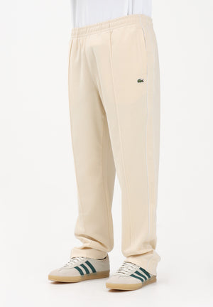 LACOSTE Pantalone sportivo crema da uomo in piqué con bordo XH0628 056 LACOSTE 