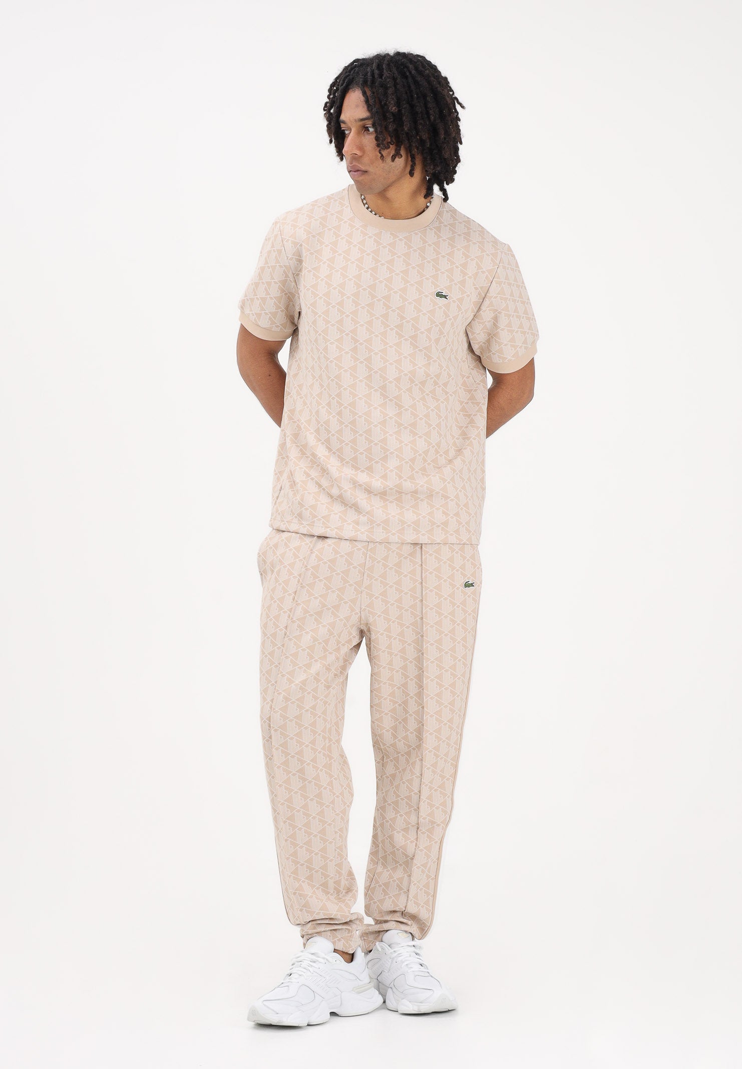 LACOSTE Pantalone sportivo beige da uomo con monogramma Paris XH1440 8GI LACOSTE 