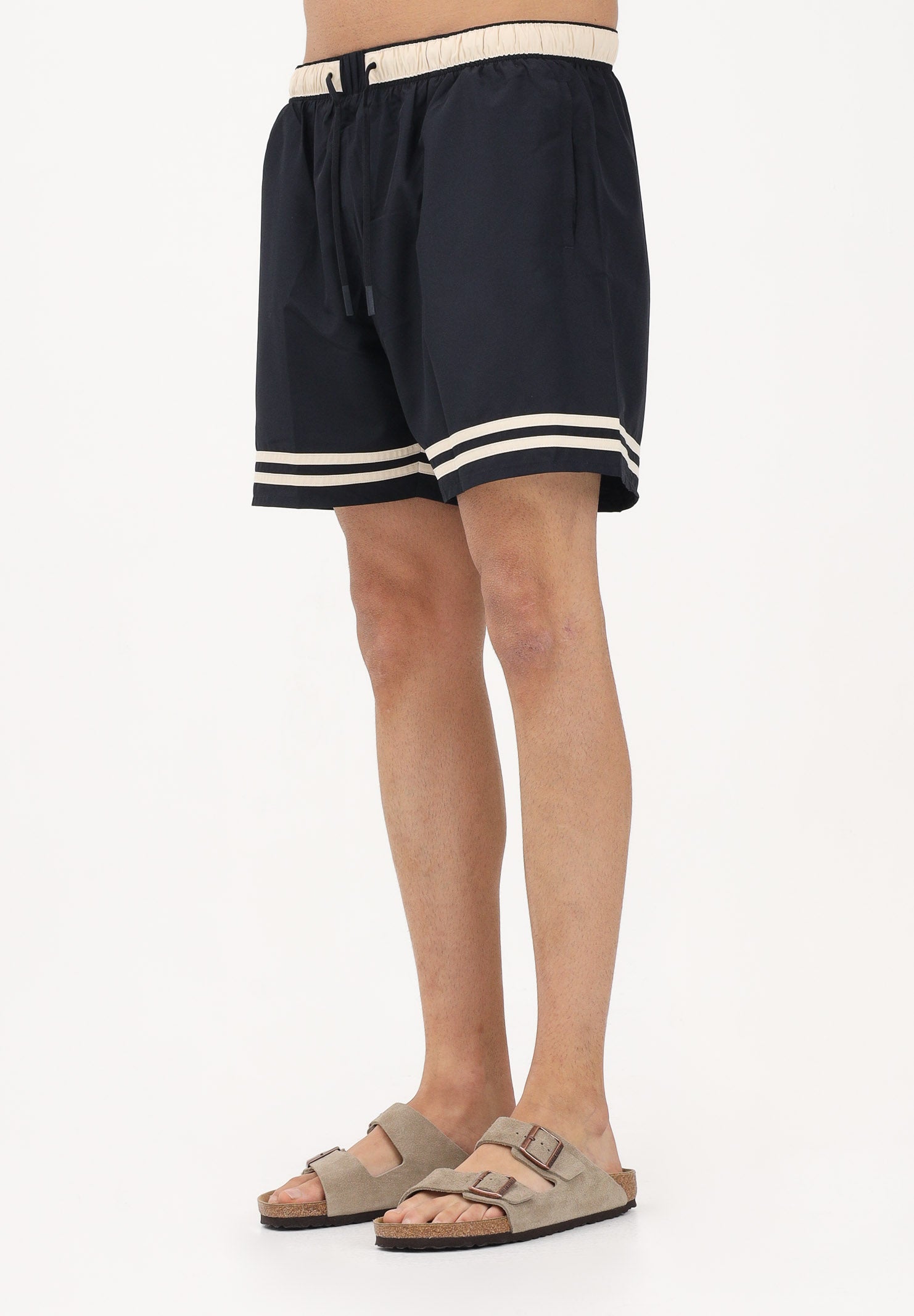 LACOSTE Shorts mare blu da uomo con righe a contrasto MH2760 4I2 LACOSTE 