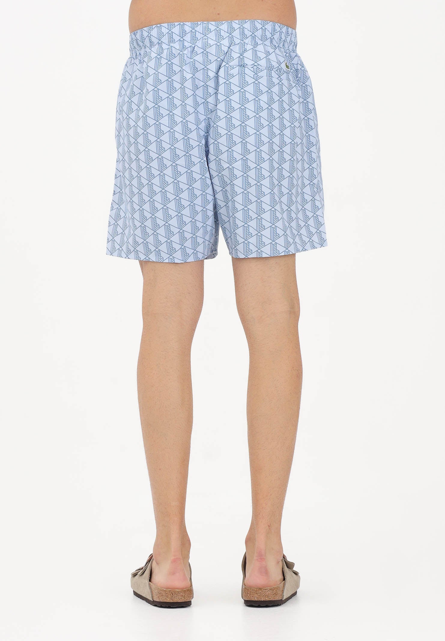 LACOSTE Shorts mare azzurro da uomo con stampa monogramma MH9086 3IJ LACOSTE 