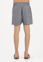 LACOSTE Shorts mare grigio da uomo con stampa monogramma MH9086 YIN LACOSTE 