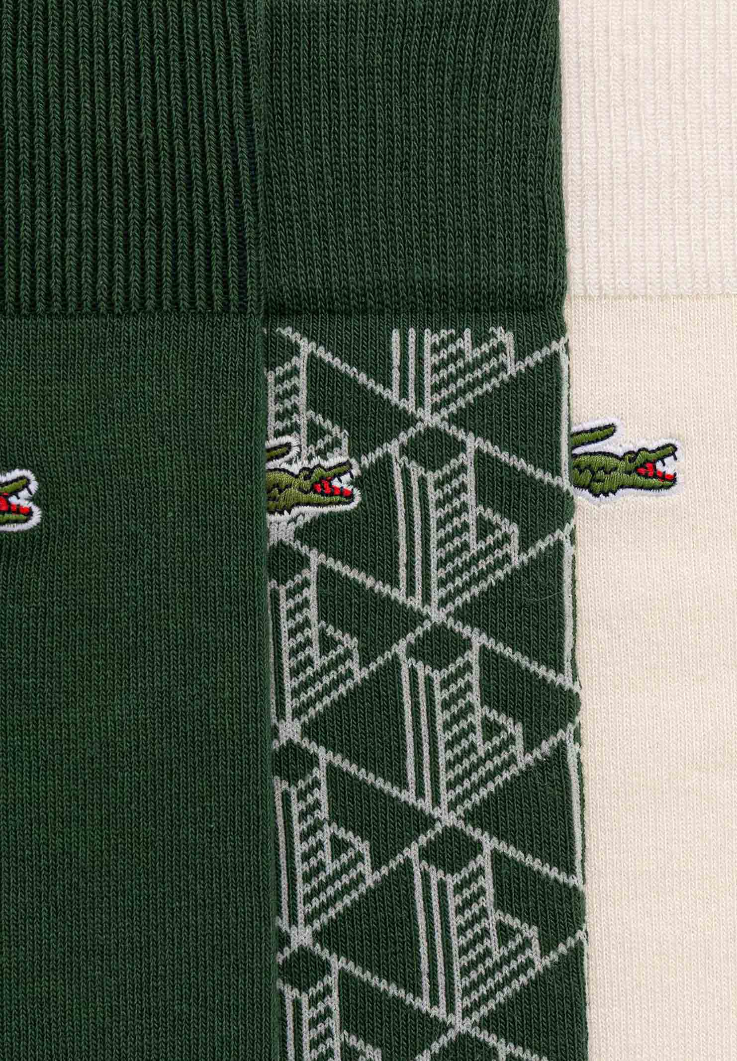 LACOSTE Calzini (3 paia) verdi e panna per uomo e donna RA5996 PQK LACOSTE 