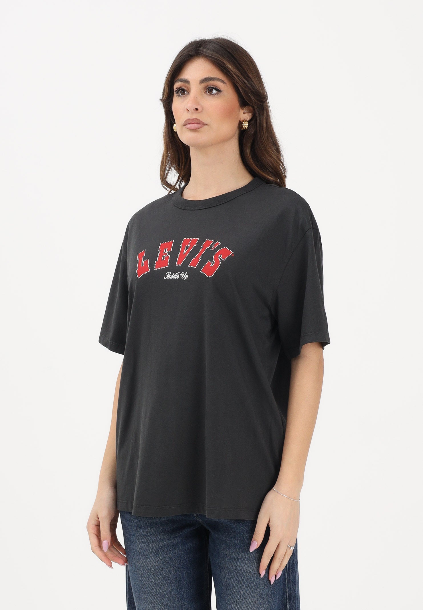 LEVI'S T-shirt a manica corta Graphic Tabor nera da donna 001MX-0022 . LEVI'S® 