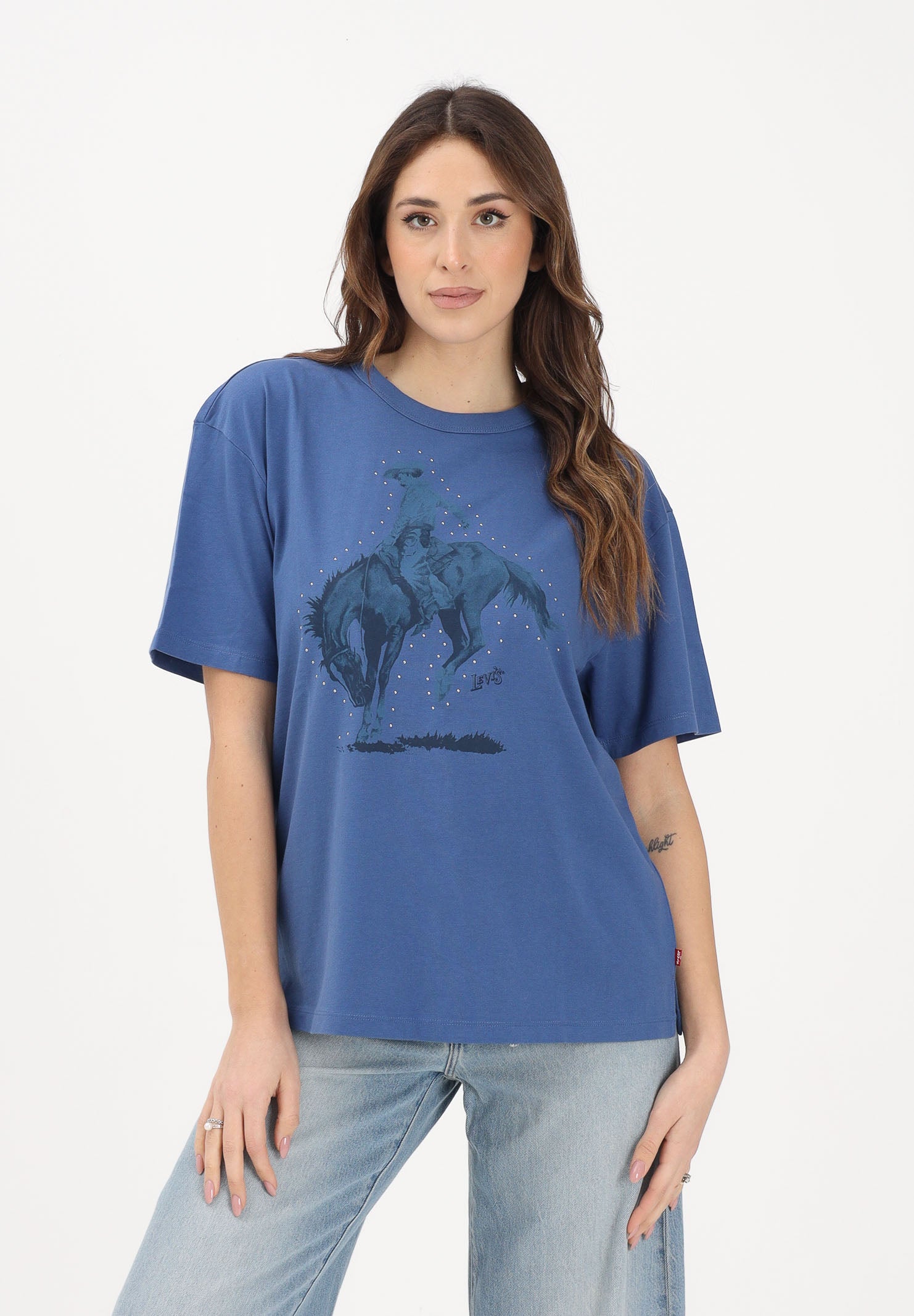 LEVI'S T-shirt a manica corta Graphic Tabor blu da donna 001MX-0034 . LEVI'S® 