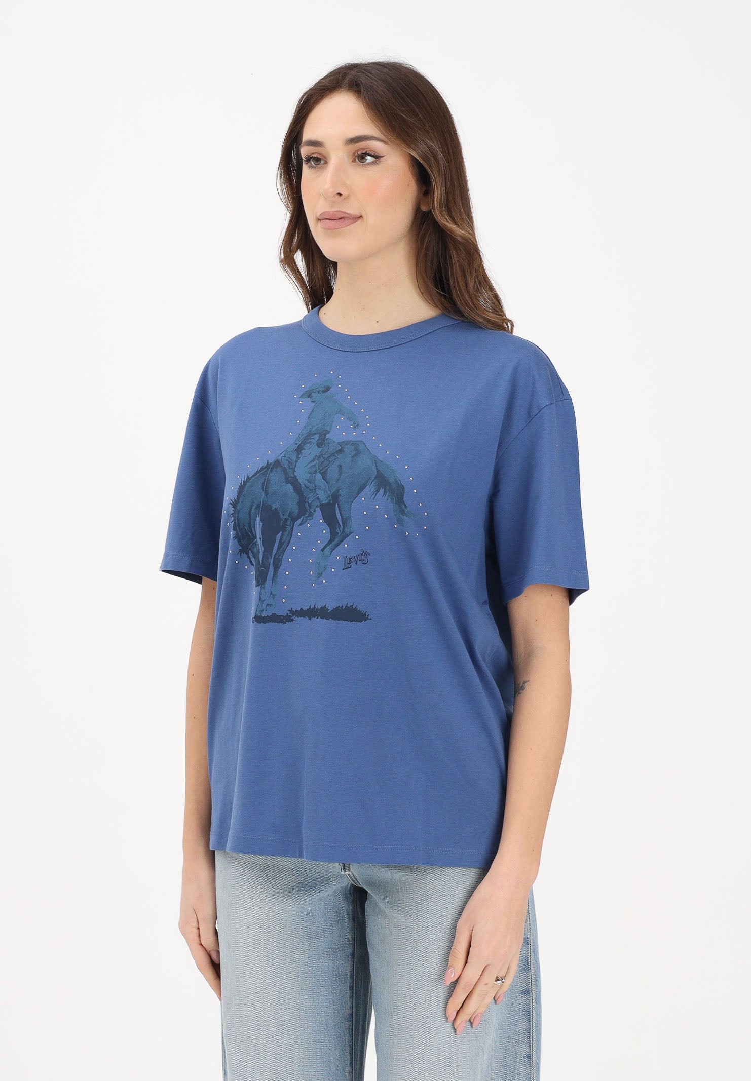 LEVI'S T-shirt a manica corta Graphic Tabor blu da donna 001MX-0034 . LEVI'S® 