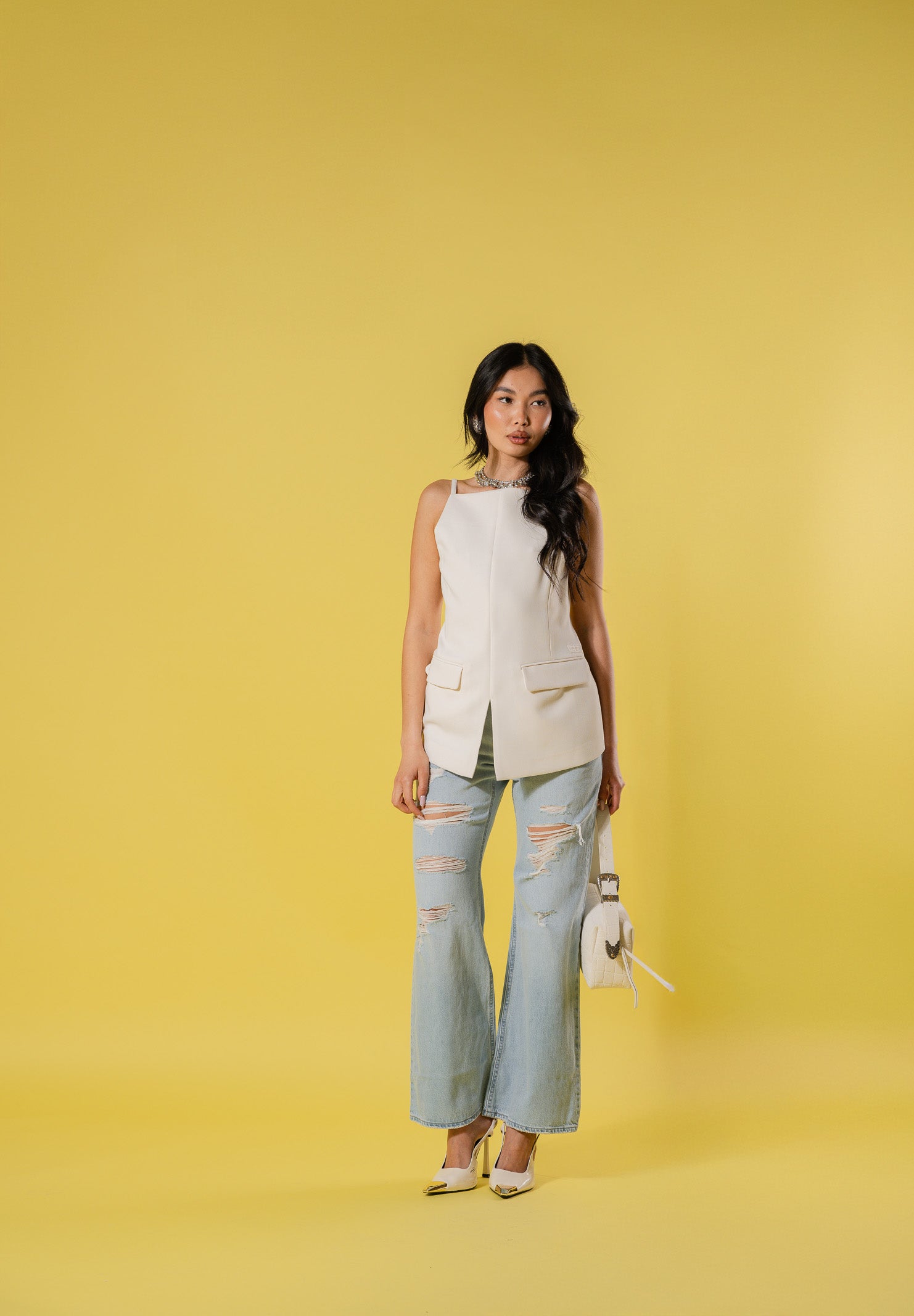 LEVI'S Jeans Loose Boot in denim chiaro da donna con strappi 005DO-0009 . LEVI'S® 