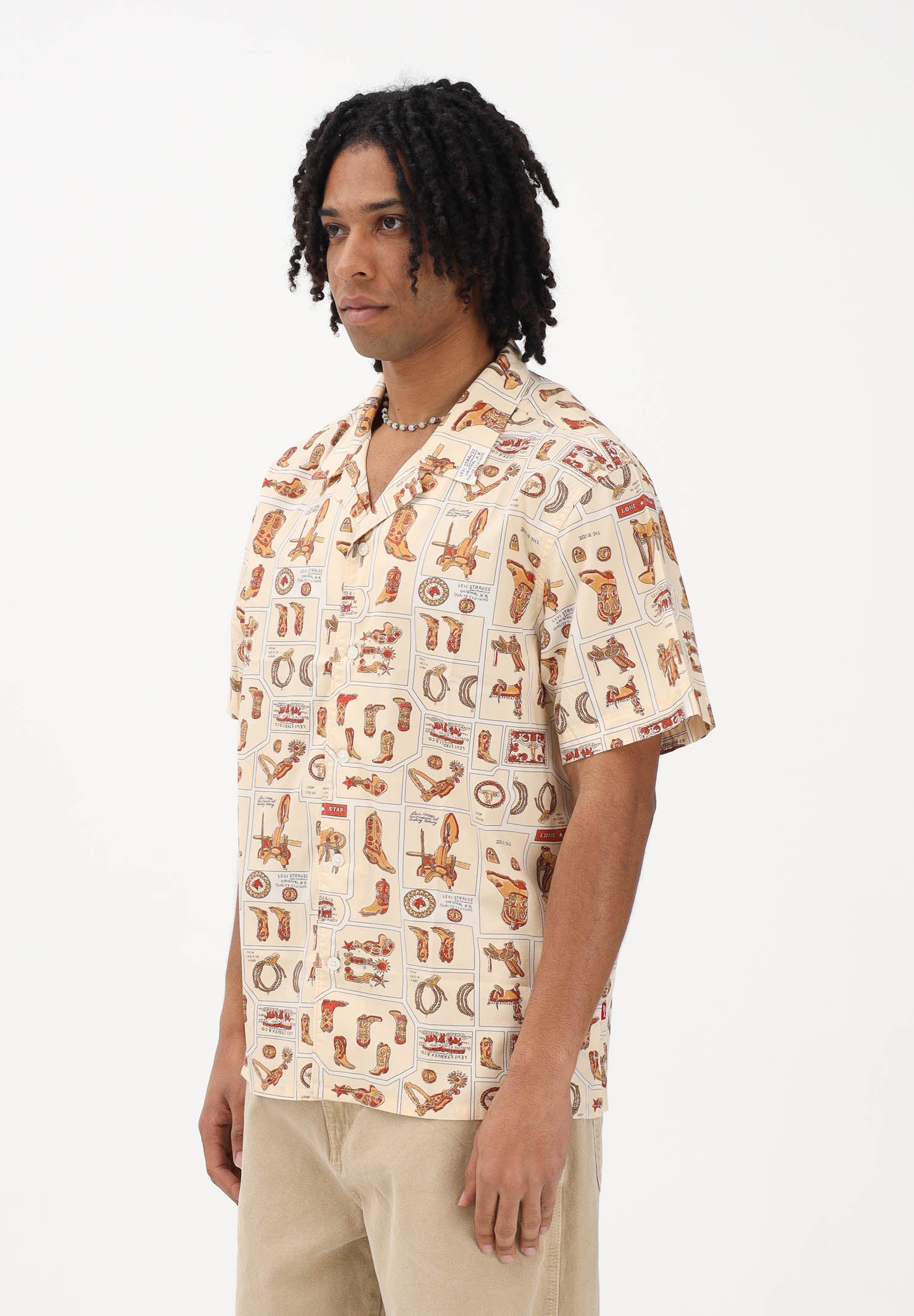 LEVI'S Camicia a manica corta Sunset Camp beige da uomo 005H5-0007 . LEVI'S® 