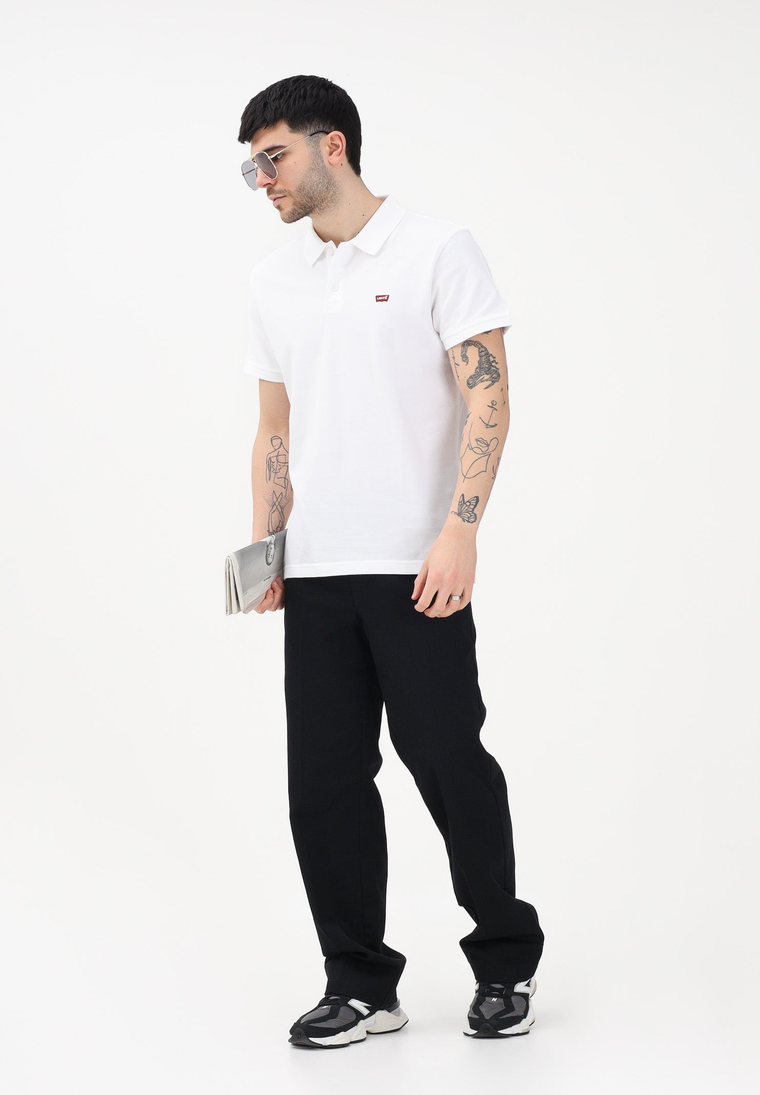 LEVI'S Polo a manica corta bianca da uomo con patch logo 35883-0003 . LEVI'S® 