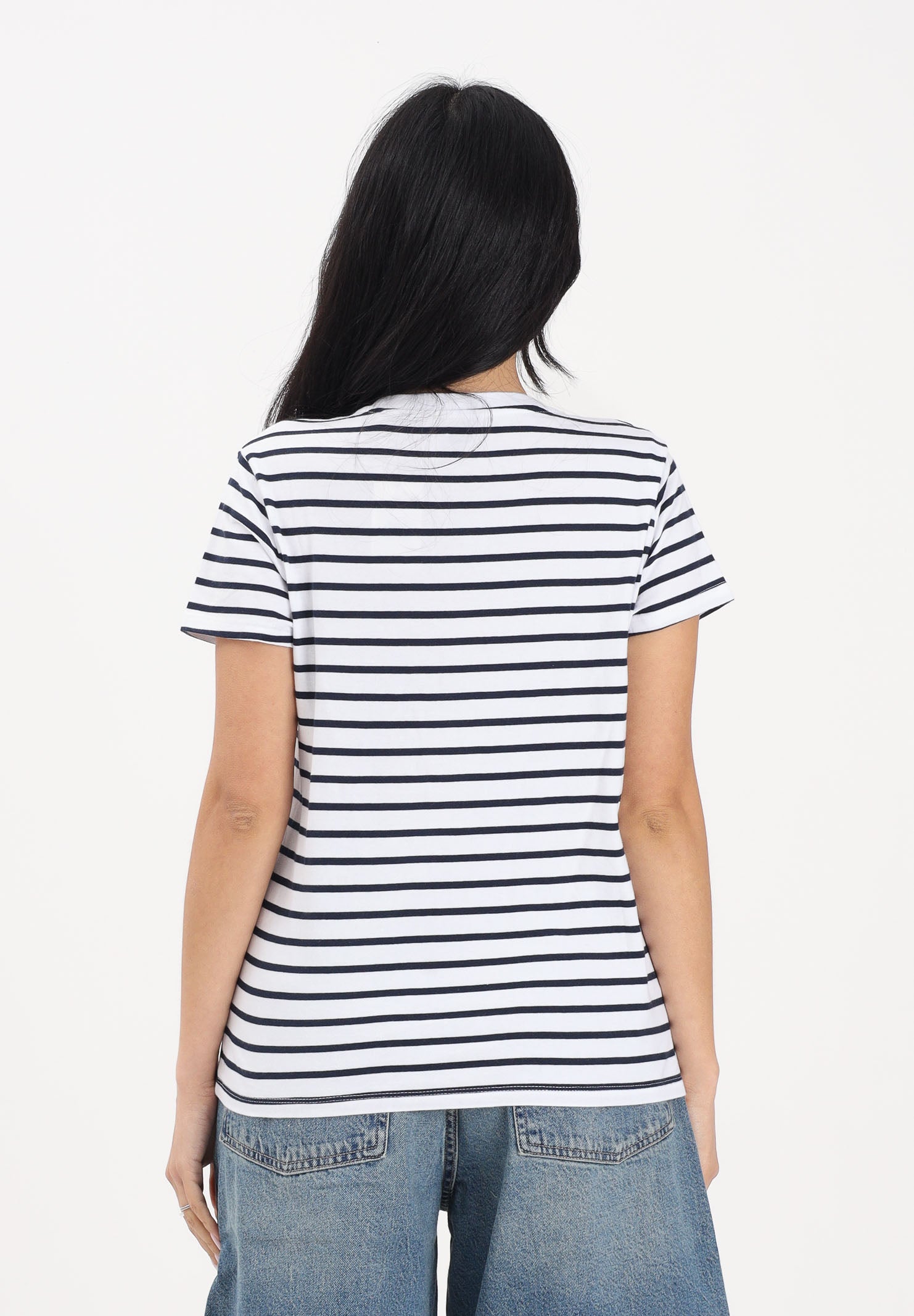 LEVI'S T-shirt a manica corta Perfect blu e bianca da donna con motivo a righe 39185-0400 . LEVI'S® 