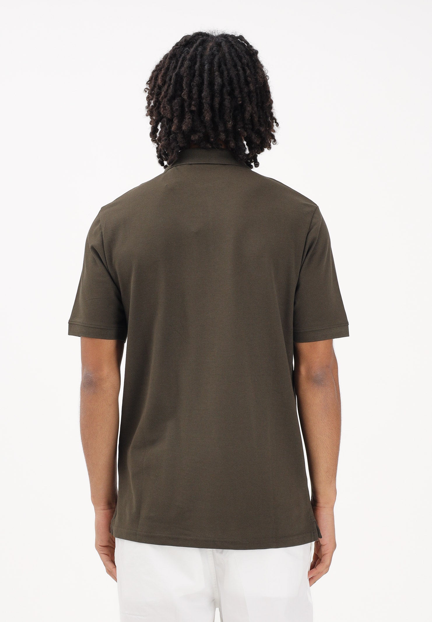 LYLE & SCOTT Polo a manica corta verde oliva da uomo con patch logo golden eagle SP400VOG W485 LYLE & SCOTT 