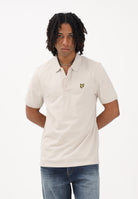 LYLE & SCOTT Polo a manica corta beige da uomo con patch logo golden eagle SP400VOG W870 LYLE & SCOTT 