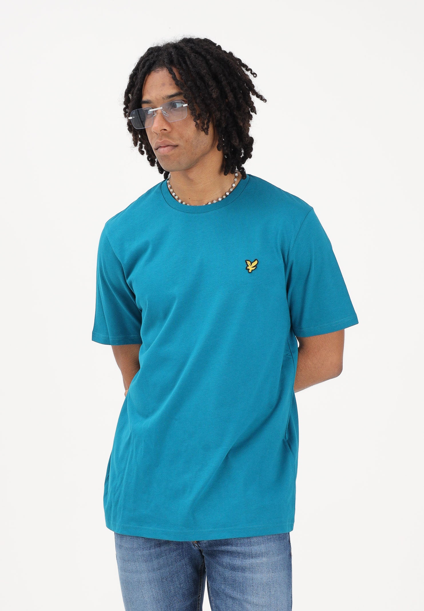 LYLE & SCOTT T-shirt a manica corta turchese da uomo TS400VOGT Y134 LYLE & SCOTT 