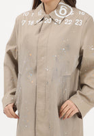 MAISON MARGIELA Trench beige per donna, ragazzi e bambini con logo stampato M60928MM07B M6709 MAISON MARGIELA 