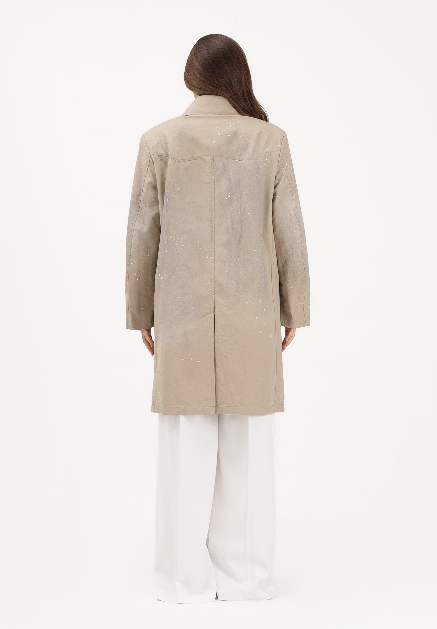 MAISON MARGIELA Trench beige per donna, ragazzi e bambini con logo stampato M60928MM07B M6709 MAISON MARGIELA 