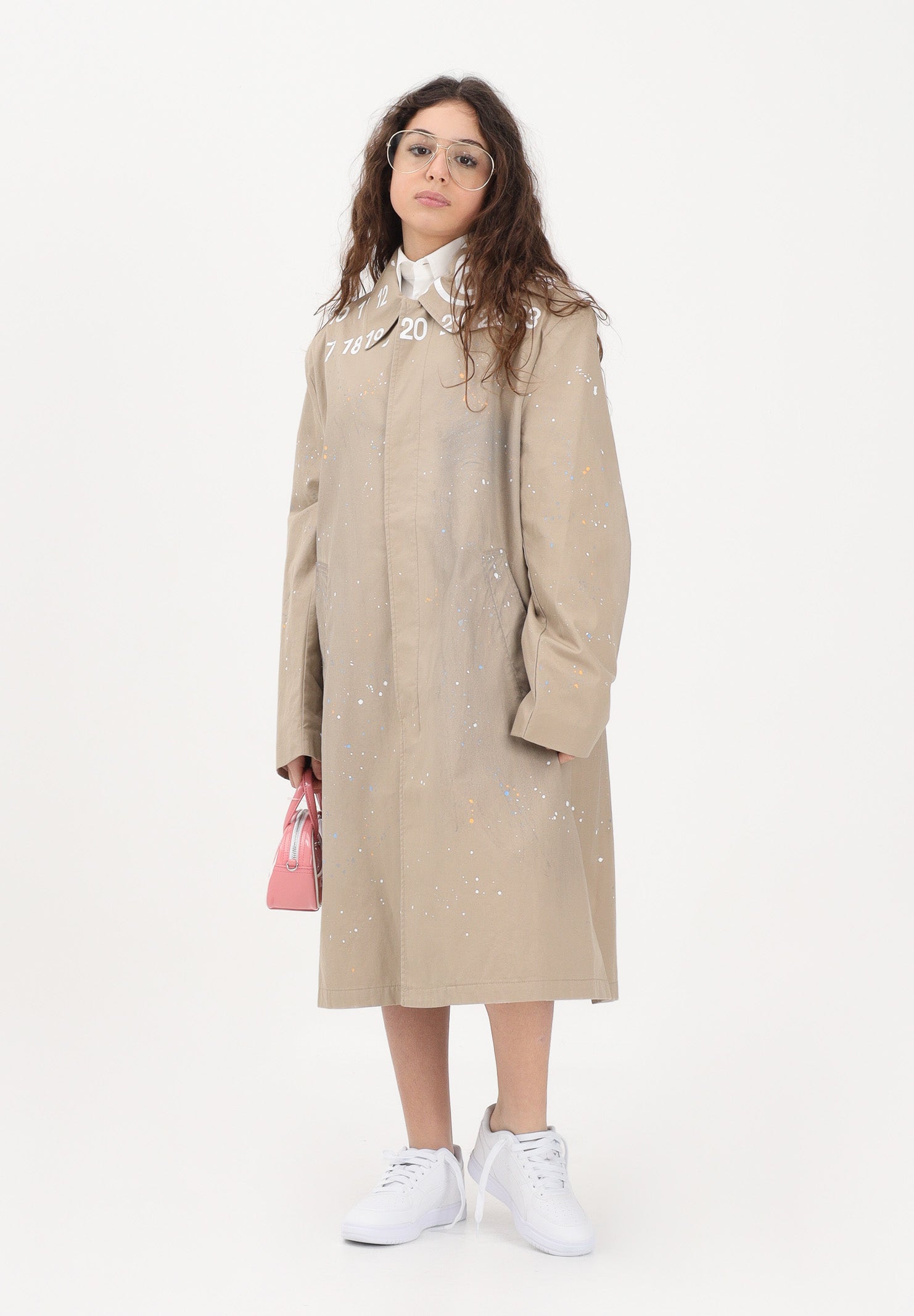 MAISON MARGIELA Trench beige per donna, ragazzi e bambini con logo stampato M60928MM07B M6709 MAISON MARGIELA 