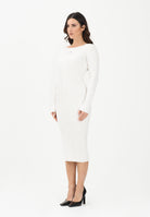 MAISON MARGIELA Abito midi bianco per donna, ragazze e bambine con logo M60935MM07X M6101 MAISON MARGIELA 