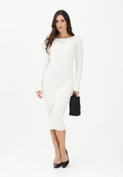 MAISON MARGIELA Abito midi bianco per donna, ragazze e bambine con logo M60935MM07X M6101 MAISON MARGIELA 