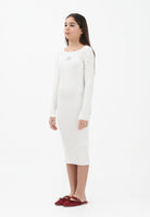 MAISON MARGIELA Abito midi bianco per donna, ragazze e bambine con logo M60935MM07X M6101 MAISON MARGIELA 