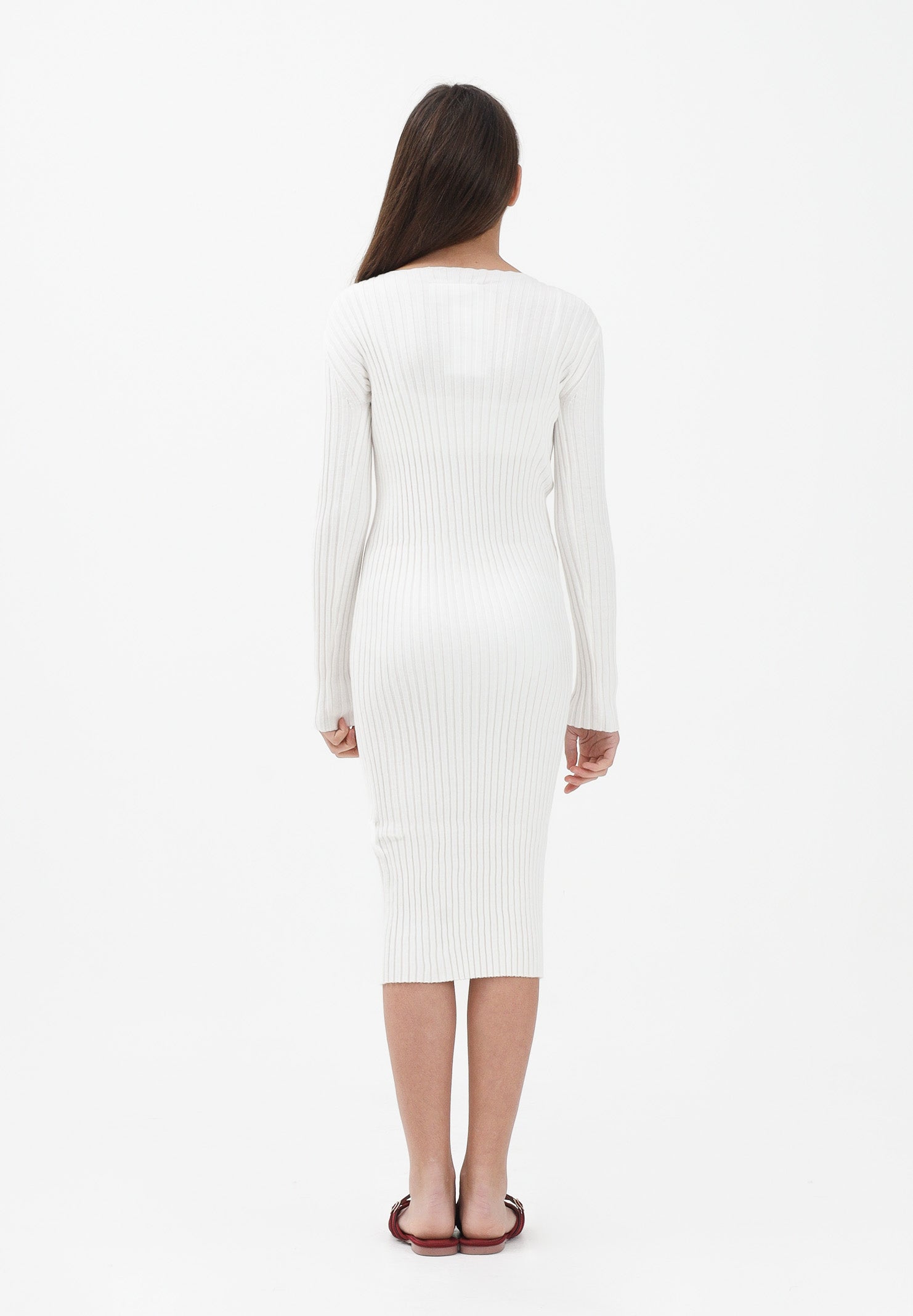 MAISON MARGIELA Abito midi bianco per donna, ragazze e bambine con logo M60935MM07X M6101 MAISON MARGIELA 