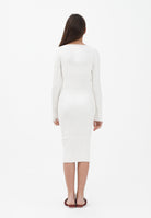 MAISON MARGIELA Abito midi bianco per donna, ragazze e bambine con logo M60935MM07X M6101 MAISON MARGIELA 