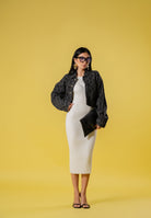 MAISON MARGIELA Abito midi bianco per donna, ragazze e bambine con logo M60935MM07X M6101 MAISON MARGIELA 