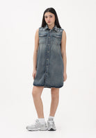 MAISON MARGIELA Abito in denim blu per donna, ragazze e bambine con stampa logo M60945MM06X M601 MAISON MARGIELA 