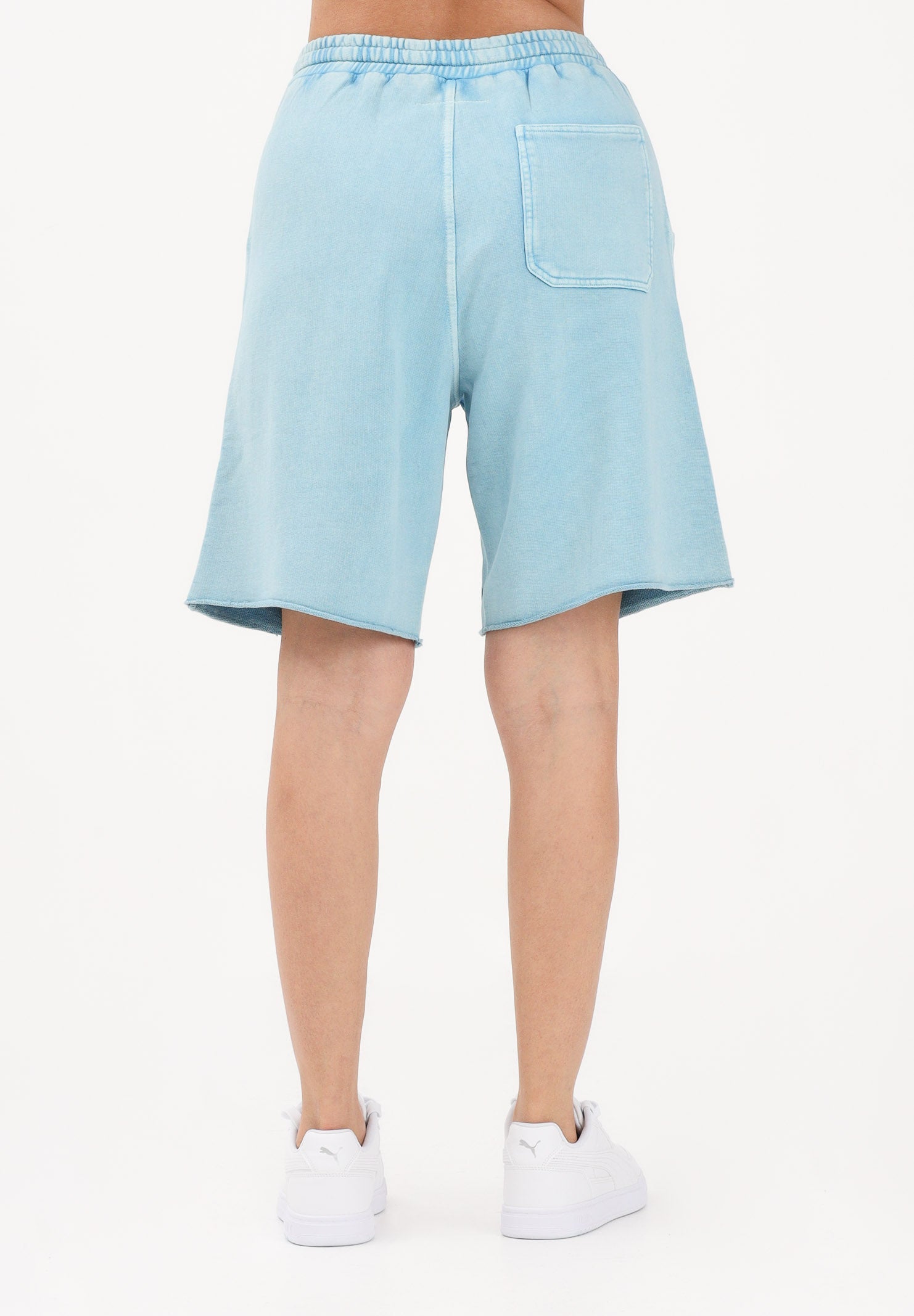 MAISON MARGIELA Shorts sportivo azzurro per donna, ragazzi e bambini con logo M60967MM07L M6809 MAISON MARGIELA 