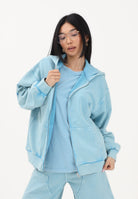 MAISON MARGIELA Felpa con zip azzurra per donna, ragazzi e bambini rifinita da logo M60978MM07L M6809 MAISON MARGIELA 