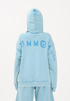MAISON MARGIELA Felpa con zip azzurra per donna, ragazzi e bambini rifinita da logo M60978MM07L M6809 MAISON MARGIELA 