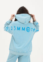 MAISON MARGIELA Felpa con zip azzurra per donna, ragazzi e bambini rifinita da logo M60978MM07L M6809 MAISON MARGIELA 