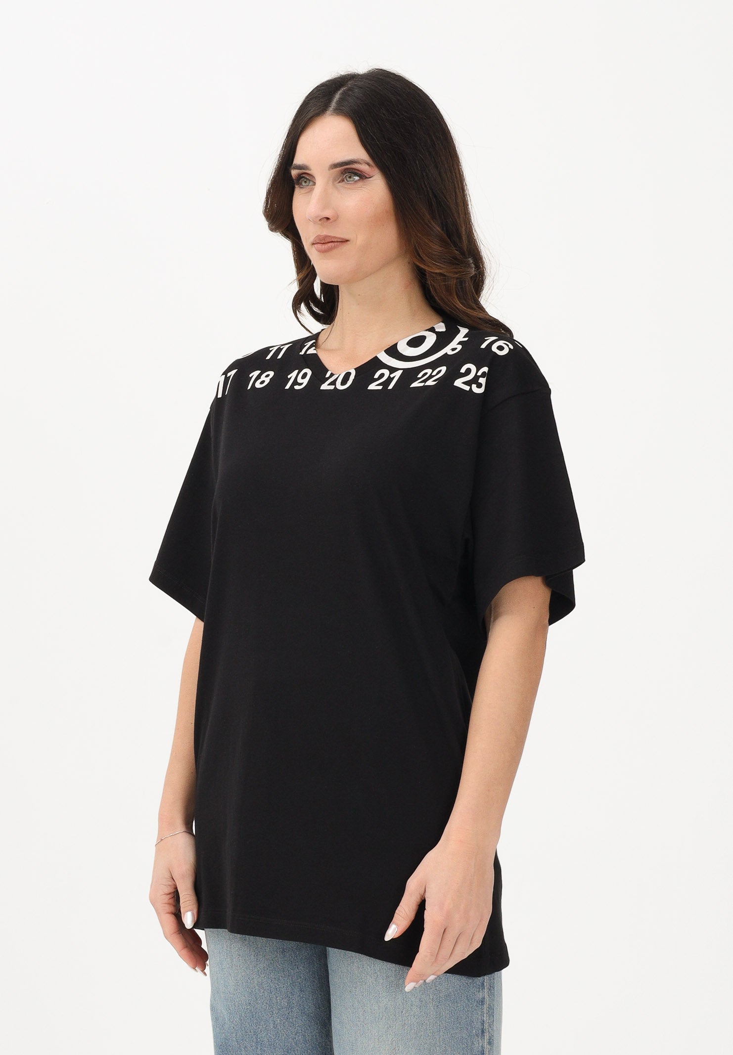 MAISON MARGIELA T-shirt a manica corta nera per donna, ragazzi e bambini con stampa M60986MM02Y M6900 MAISON MARGIELA 