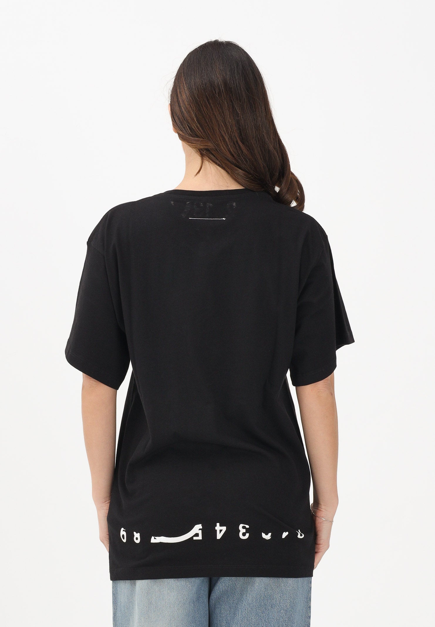 MAISON MARGIELA T-shirt a manica corta nera per donna, ragazzi e bambini con stampa M60986MM02Y M6900 MAISON MARGIELA 