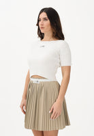 MAISON MARGIELA Maglia a manica corta bianca per donna, ragazze e bambine in maglia a costine M60989MM07X M6101 MAISON MARGIELA 