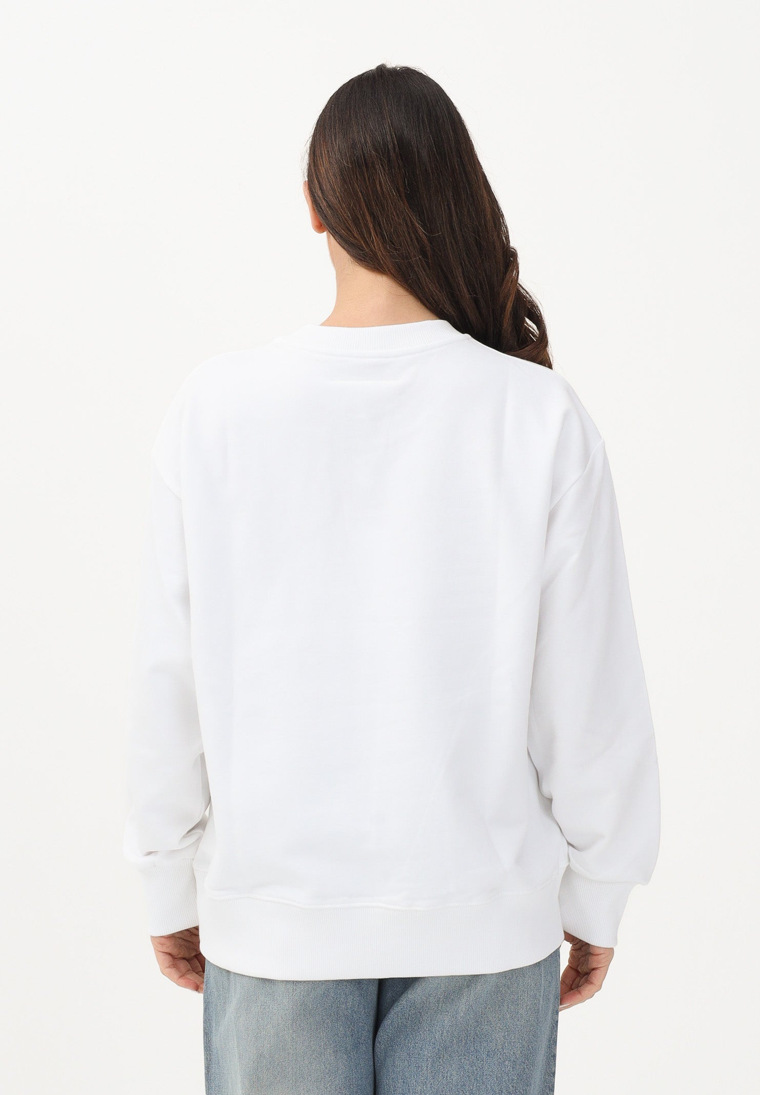 MAISON MARGIELA Felpa girocollo bianca per donna, ragazzi e bambini con logo M61011MM04H M6100 MAISON MARGIELA 