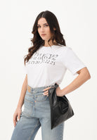 MAISON MARGIELA T-shirt a manica corta bianca per donna, ragazzi e bambini con logo sul petto M61020MM02Y M6100 MAISON MARGIELA 