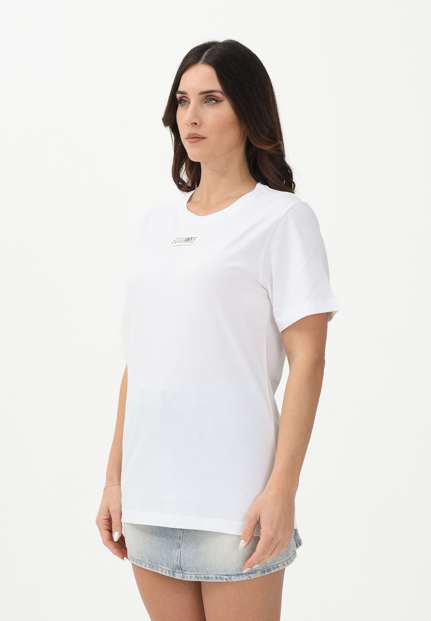 MAISON MARGIELA T-shirt a manica corta bianca per donna, ragazzi e bambini con logo M61022MM04I M6100 MAISON MARGIELA 