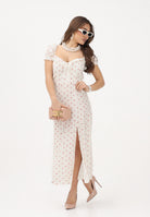 MAR DE MARGARITAS Abito midi Nikita bianco da donna con stampa floreale MMABW01534 BI117 Mar de margaritas 