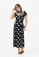 MAR DE MARGARITAS Abito midi Nikita nero da donna con stampa a pois MMABW01534 NE140 Mar de margaritas 