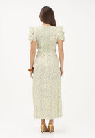 MAR DE MARGARITAS Abito midi Kristel giallo da donna con micro stampa floreale MMABW01537 GI34 Mar de margaritas 