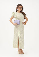 MAR DE MARGARITAS Abito midi Kristel giallo da donna con micro stampa floreale MMABW01537 GI34 Mar de margaritas 