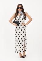 MAR DE MARGARITAS Abito lungo bianco da donna con maxi pois MMABW01540 BI121 Mar de margaritas 