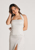 MAR DE MARGARITAS Top bianco da donna con stampa a pois MMABW01588 BI114 Mar de margaritas 