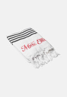 MARC ELLIS Telo mare bianco da donna con frange e logo BEACH-TOWEL 05 MARC ELLIS 