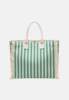 MARC ELLIS Borsa mare verde e panna da donna con motivo a righe e logo BUBY-S-JOAN SOGR MARC ELLIS 