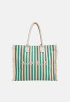 MARC ELLIS Borsa mare verde e panna da donna con motivo a righe e logo BUBY-S-JOAN SOGR MARC ELLIS 