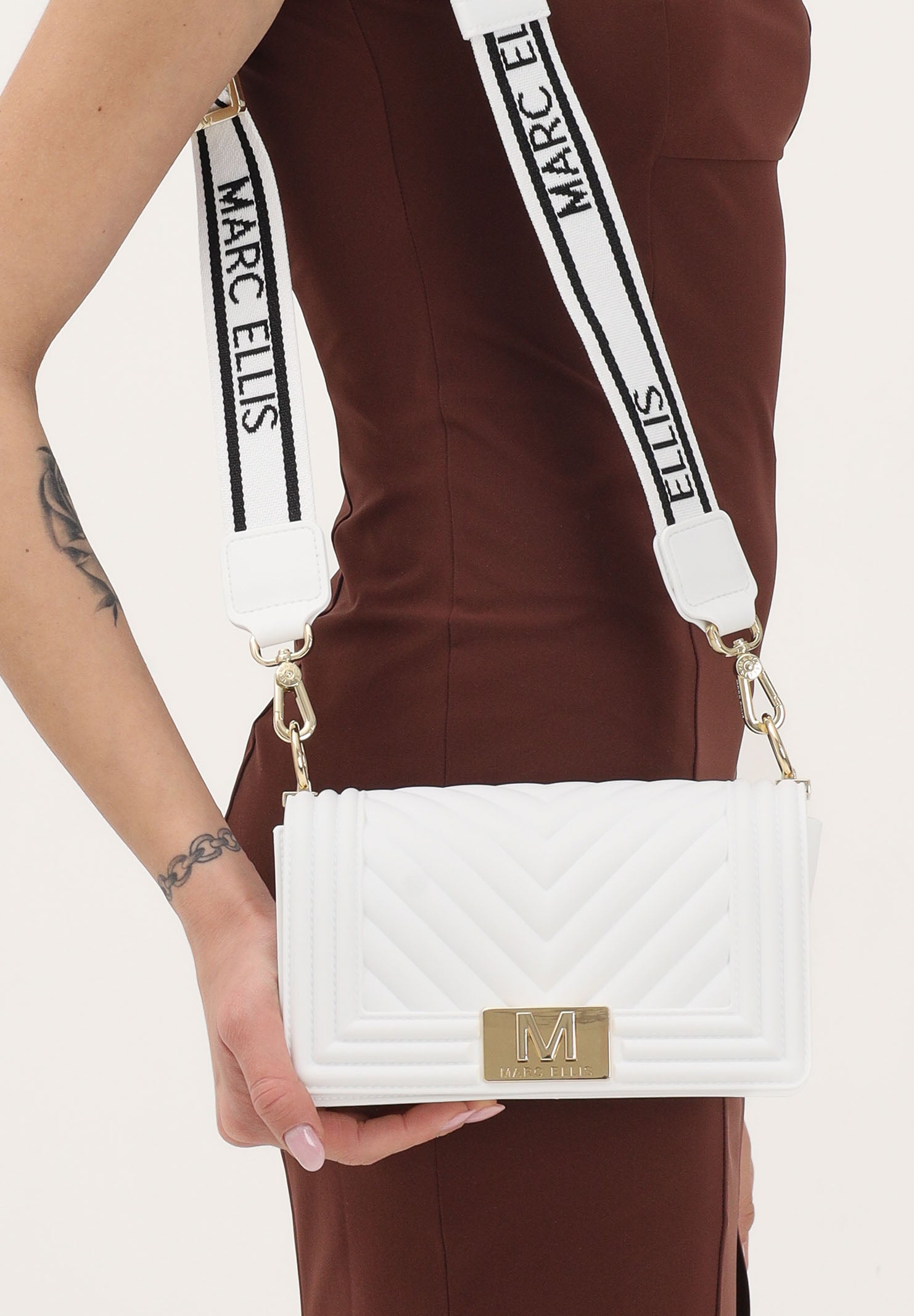 MARC ELLIS Borsa a tracolla Flat S 26 bianca da donna FLAT-S26 MILIGO MARC ELLIS 