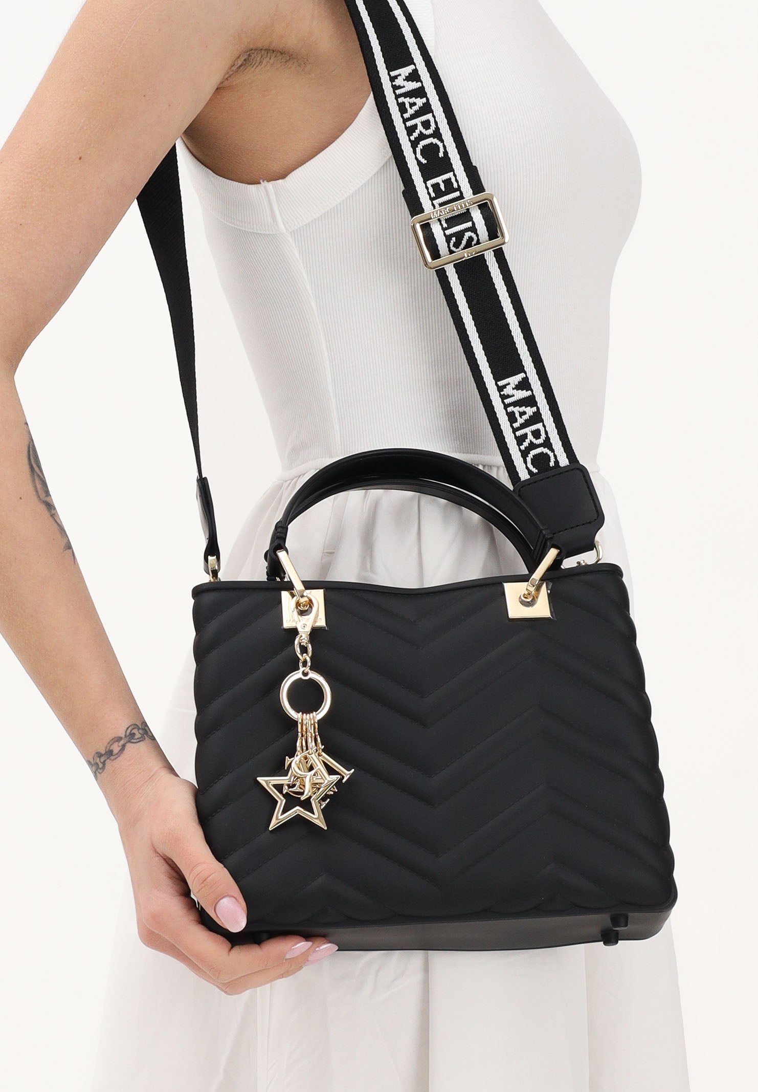 MARC ELLIS Borsa a mano Krissy Wave M nera da donna KRISSY-WAVE-M BLLIGO MARC ELLIS 
